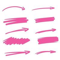 Pink arrow. Abstract rectangular shape. Strokes and smearing for background vector