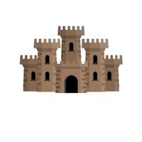 Medieval European stone castle. Knights fortress. vector