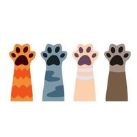 Set of different paw. vector