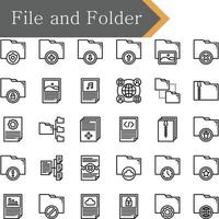 files and folders icons Design vector