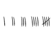 Tally marks. Prison sticks lines counter on wall. Jail sign. Scratch Five line. vector