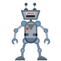 Funny vector robot in flat style isolated on white background