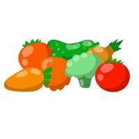 conjunto de verduras. cosecha. ilustración plana de dibujos animados. vector