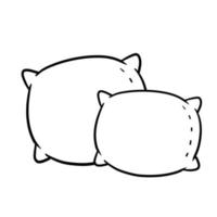 Set of pillows. Soft cushions. Large and small object. vector