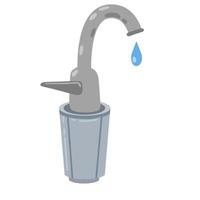 Tap with filter. Kitchen faucet vector