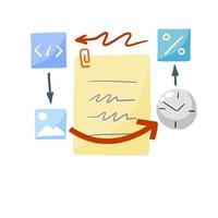 documento comercial. página con datos analíticos. infografias y estadisticas vector