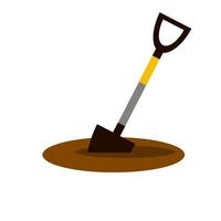 Shovel dig ground. Garden equipment. Farmer tool for digging beds. vector