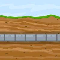 Underground oil pipeline. vector