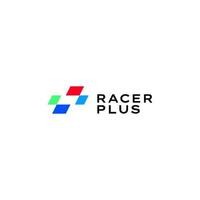 dynamic racer plus abstract logo vector