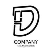 Simple letter D logo design. Perfect for t-shirts, etc. vector