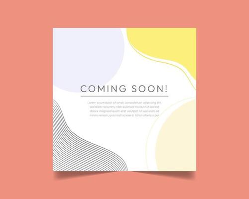 Coming Soon Abstract Minimalist Vector Template Design