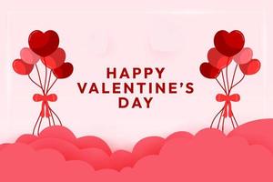 Lovely Valentines Day Card in Paper Cut Style Background Vector Design