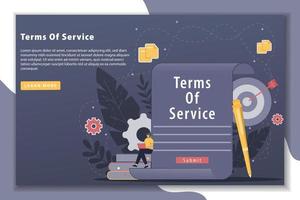 Terms of service concept with landing page vector