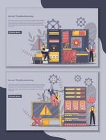 ilustración de la página de destino de solución de problemas del servidor vector