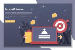 Terms of service concept with landing page vector