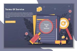 Terms of service concept with landing page vector