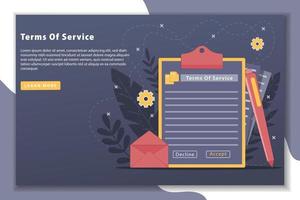 Terms of service concept with landing page vector