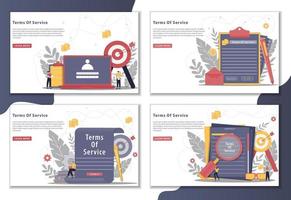 Terms of service concept with landing page vector