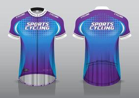 diseño de camiseta para ciclismo, vista frontal y posterior, y fácil de editar e imprimir en tela, ropa deportiva para equipos ciclistas vector