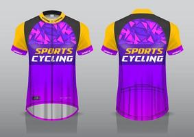 jersey design for cycling, front and back view, and easy to edit and print on fabric, sportswear for cycling teams vector