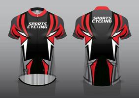 diseño de camiseta para ciclismo, vista frontal y posterior, uniforme elegante y fácil de editar e imprimir, uniforme del equipo de ciclismo vector