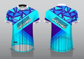 diseño de camiseta para ciclismo, vista frontal y posterior, y fácil de editar e imprimir en tela, ropa deportiva para equipos ciclistas vector