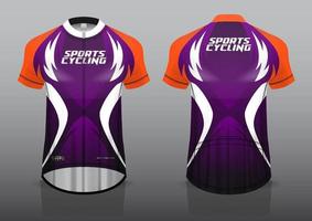 diseño de camiseta para ciclismo, vista frontal y posterior, uniforme elegante y fácil de editar e imprimir, uniforme del equipo de ciclismo vector