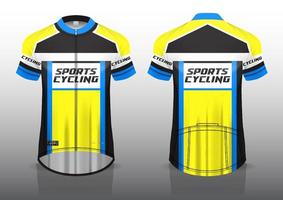 diseño de camiseta para ciclismo, vista frontal y posterior, uniforme elegante y fácil de editar e imprimir, uniforme del equipo de ciclismo vector