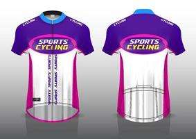 diseño de camiseta para ciclismo, vista frontal y posterior, uniforme elegante y fácil de editar e imprimir, uniforme del equipo de ciclismo vector