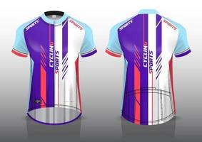 diseño de camiseta para ciclismo, vista frontal y posterior, uniforme elegante y fácil de editar e imprimir, uniforme del equipo de ciclismo vector