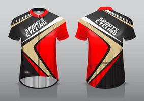 diseño de camiseta para ciclismo, vista frontal y posterior, uniforme elegante y fácil de editar e imprimir, uniforme del equipo de ciclismo vector