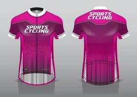 diseño de camiseta para ciclismo, vista frontal y posterior, uniforme elegante y fácil de editar e imprimir, uniforme del equipo de ciclismo vector