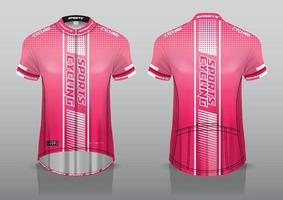 diseño de camiseta para ciclismo, vista frontal y posterior, y fácil de editar e imprimir en tela, ropa deportiva para equipos ciclistas vector