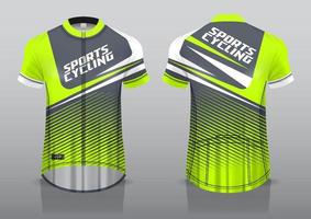 diseño de camiseta para ciclismo, vista frontal y posterior, uniforme elegante y fácil de editar e imprimir, uniforme del equipo de ciclismo vector