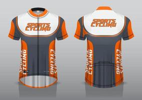 diseño de camiseta para ciclismo, vista frontal y posterior, uniforme elegante y fácil de editar e imprimir, uniforme del equipo de ciclismo vector