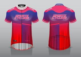 jersey cycling template design front and back view of t-shirt uniform vector