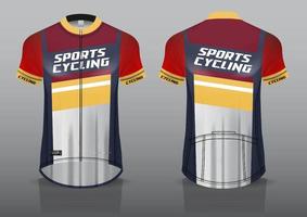 diseño de camiseta para ciclismo, vista frontal y posterior, uniforme elegante y fácil de editar e imprimir, uniforme del equipo de ciclismo vector