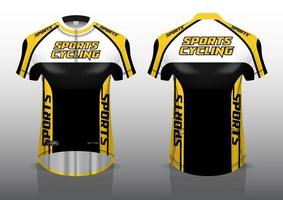 diseño de camiseta para ciclismo, vista frontal y posterior, uniforme elegante y fácil de editar e imprimir, uniforme del equipo de ciclismo vector