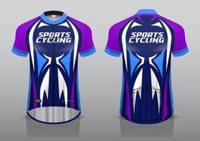 diseño de camiseta para ciclismo, vista frontal y posterior, uniforme elegante y fácil de editar e imprimir, uniforme del equipo de ciclismo vector