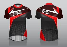 diseño de camiseta para ciclismo, vista frontal y posterior, uniforme elegante y fácil de editar e imprimir, uniforme del equipo de ciclismo vector