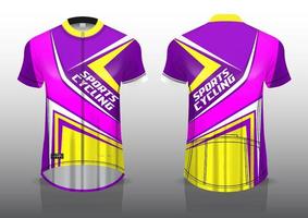 diseño de camiseta para ciclismo, vista frontal y posterior, uniforme elegante y fácil de editar e imprimir, uniforme del equipo de ciclismo vector