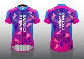 diseño de camiseta para ciclismo, vista frontal y posterior, uniforme elegante y fácil de editar e imprimir, uniforme del equipo de ciclismo vector