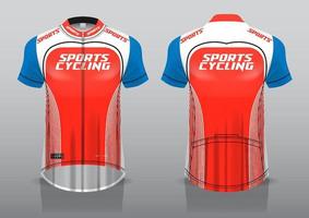 diseño de camiseta para ciclismo, vista frontal y posterior, uniforme elegante y fácil de editar e imprimir, uniforme del equipo de ciclismo vector