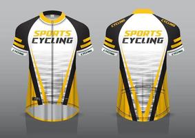 diseño de camiseta para ciclismo, vista frontal y posterior, uniforme elegante y fácil de editar e imprimir, uniforme del equipo de ciclismo vector