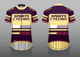 diseño de camiseta para ciclismo, vista frontal y posterior, uniforme elegante y fácil de editar e imprimir, uniforme del equipo de ciclismo vector