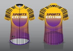 diseño de camiseta para ciclismo, vista frontal y posterior, uniforme elegante y fácil de editar e imprimir, uniforme del equipo de ciclismo vector