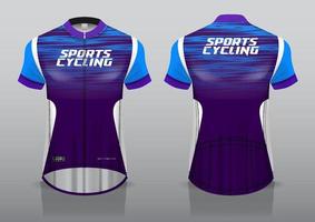 diseño de camiseta para ciclismo, vista frontal y posterior, uniforme elegante y fácil de editar e imprimir, uniforme del equipo de ciclismo vector