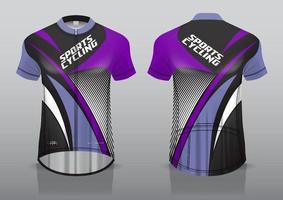 diseño de camiseta para ciclismo, vista frontal y posterior, uniforme elegante y fácil de editar e imprimir, uniforme del equipo de ciclismo vector