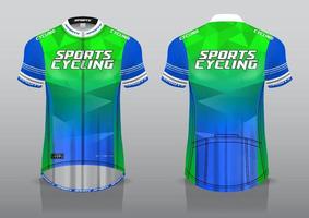 jersey cycling template design front and back view of t-shirt uniform vector