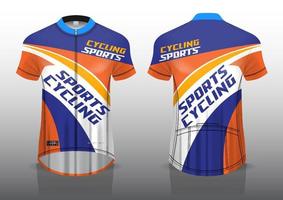 diseño de camiseta para ciclismo, vista frontal y posterior, uniforme elegante y fácil de editar e imprimir, uniforme del equipo de ciclismo vector